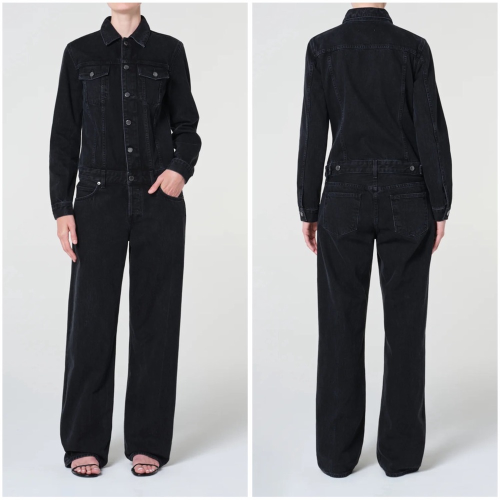 Agolde black denim ESTHER JUMPSUITIN RAVEN